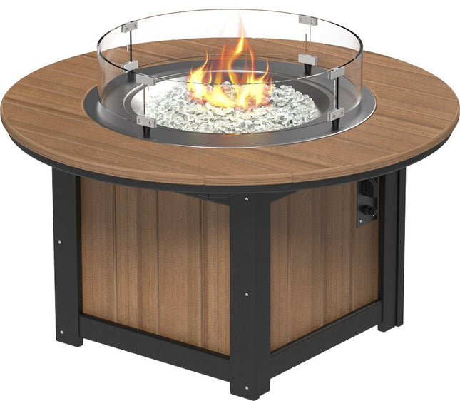 LuxCraft Lumin Fire Pit 46" Base Antique Mahogany & Black