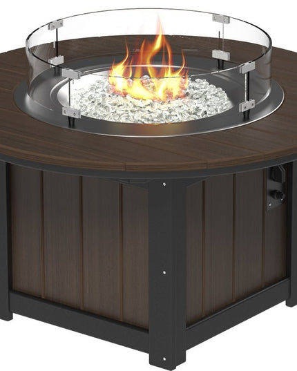 LuxCraft Lumin Fire Pit 46" Base Zbrazilian Walnut & Black