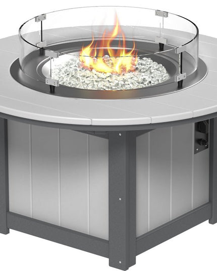 LuxCraft Lumin Fire Pit 46" Base Dove Gray & Slate
