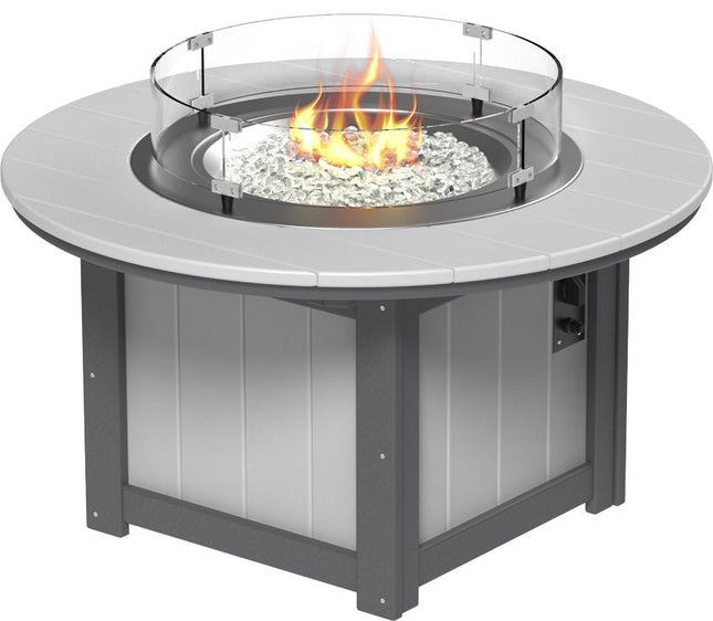 LuxCraft Lumin Fire Pit 46" Base Dove Gray & Slate
