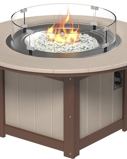 LuxCraft Lumin Fire Pit 46" Base Weatherwood & Chestnut Brown