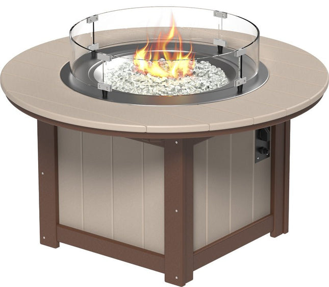 LuxCraft Lumin Fire Pit 46" Base Weatherwood & Chestnut Brown