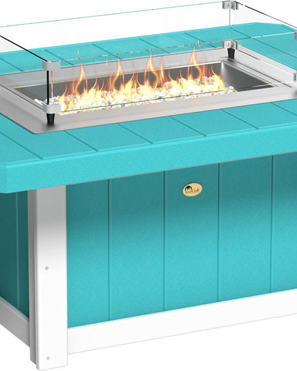 LuxCraft Lumin Fire Pit 51" Rectangular Aruba Blue & Black
