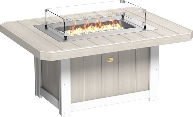 LuxCraft Lumin Fire Pit 51" Rectangular Birch & White
