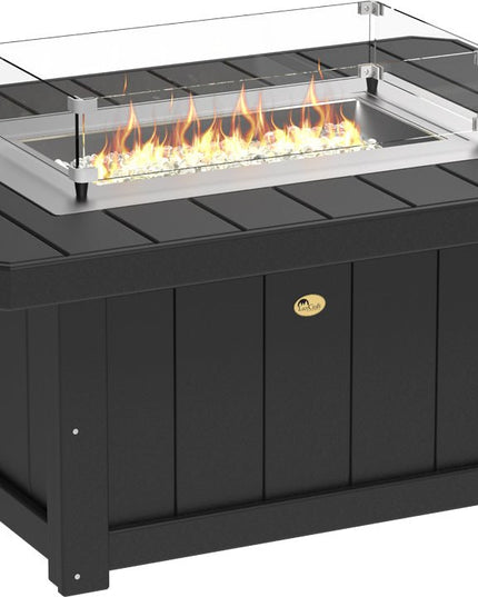 LuxCraft Lumin Fire Pit 51" Rectangular Black