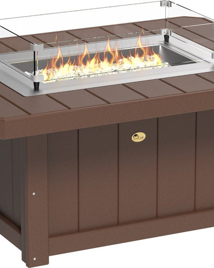 LuxCraft Lumin Fire Pit 51" Rectangular Chestnut Brown