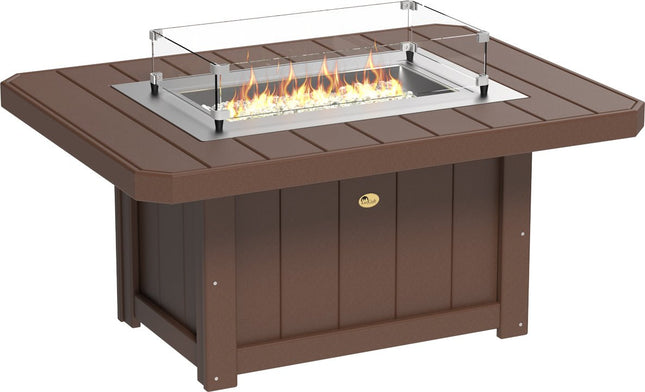 LuxCraft Lumin Fire Pit 51" Rectangular Chestnut Brown