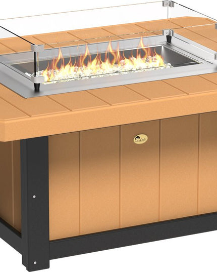 LLuxCraft Lumin Fire Pit 51" Rectangular Cedar & Black