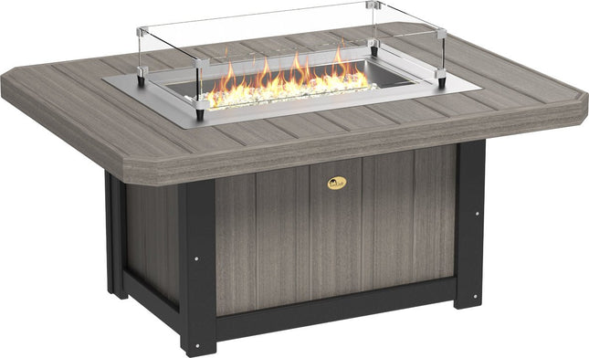 LuxCraft Lumin Fire Pit 51" Rectangular Coastal Gray & Black