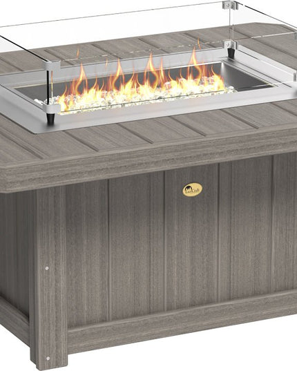 LuxCraft Lumin Fire Pit 51" Rectangular Coastal Gray