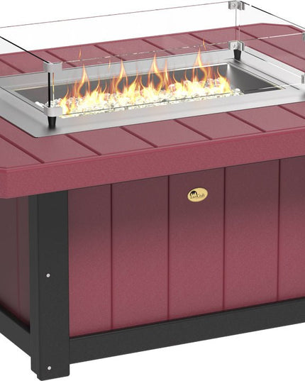 LLuxCraft Lumin Fire Pit 51" Rectangular Cherrywood & Black