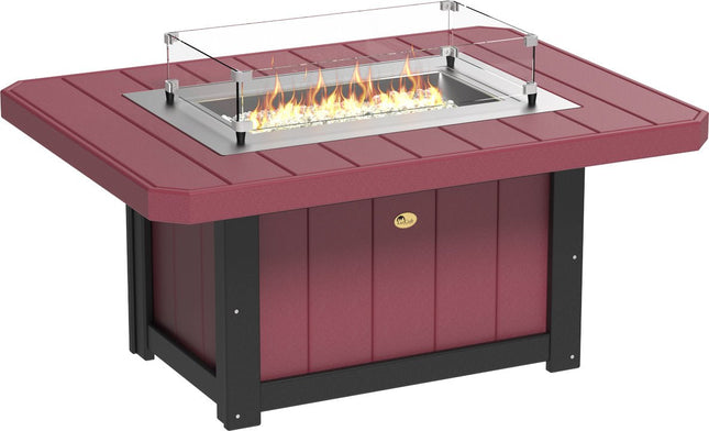LLuxCraft Lumin Fire Pit 51" Rectangular Cherrywood & Black