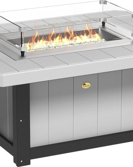 LuxCraft Lumin Fire Pit 51" Rectangular Dove Gray & Black
