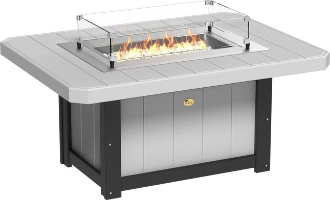 LuxCraft Lumin Fire Pit 51" Rectangular Dove Gray & Black
