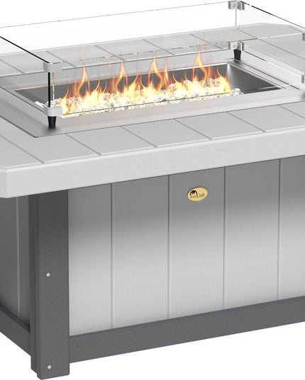 LuxCraft Lumin Fire Pit 51" Rectangular Dove Gray & Slate