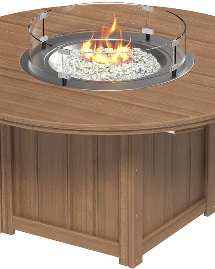 LuxCraft Lumin Fire Table 60" Round Antique Mahogany