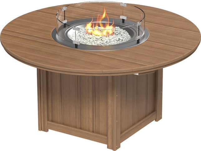 LuxCraft Lumin Fire Table 60" Round Antique Mahogany
