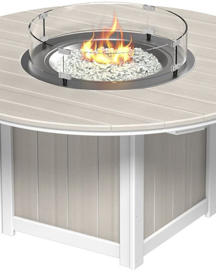 LuxCraft Lumin Fire Table 60" Round Birch & White