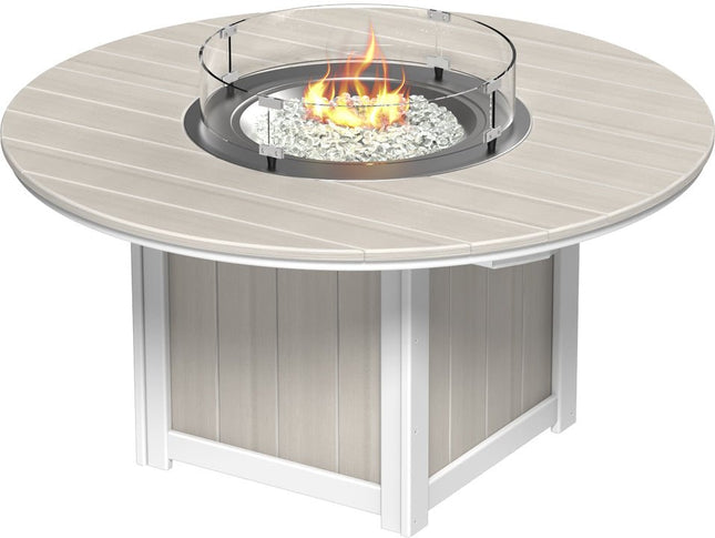 LuxCraft Lumin Fire Table 60" Round Birch & White