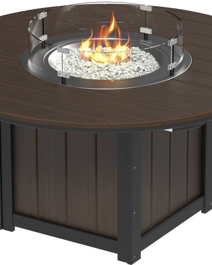 LuxCraft Lumin Fire Table 60" Round (Brazilian Walnut & Black