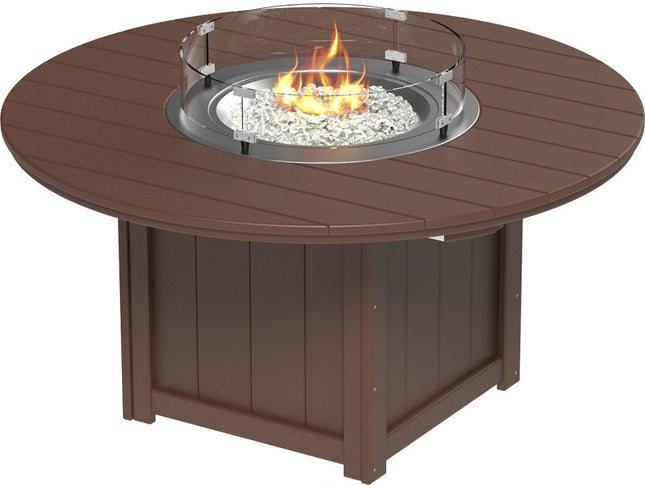 LuxCraft Lumin Fire Table 60" Round Chestnut Brown