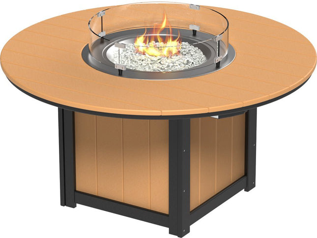LuxCraft Lumin Fire Table 60" Round Cedar & Black