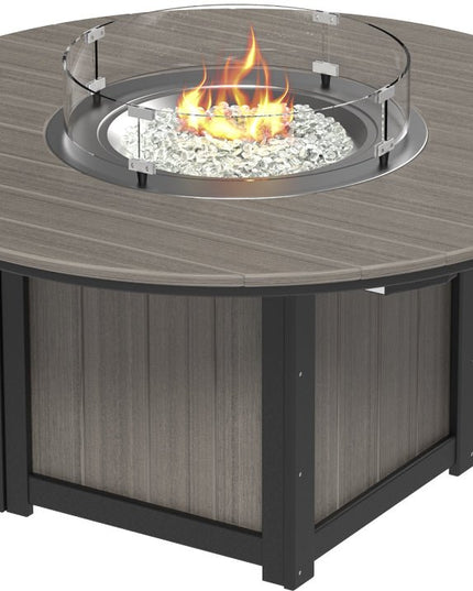 LuxCraft Lumin Fire Table 60" Round Coastal Gray & Black