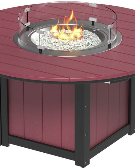LuxCraft Lumin Fire Table 60" Round Cherrywood & Black