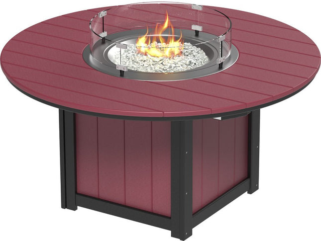 LuxCraft Lumin Fire Table 60" Round Cherrywood & Black