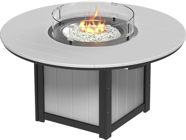 LuxCraft Lumin Fire Table 60" Round Dove Gray & Black
