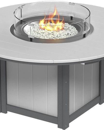 LuxCraft Lumin Fire Table 60" Round Dove Gray & Slate