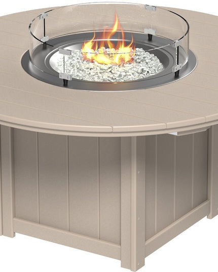 LuxCraft Lumin Fire Table 60" Round Weatherwood