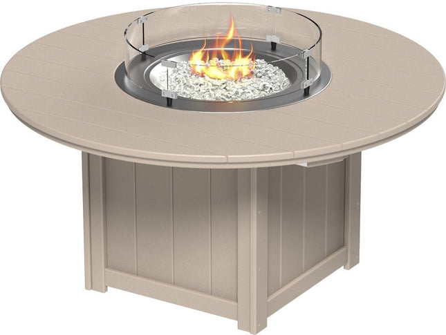 LuxCraft Lumin Fire Table 60" Round Weatherwood