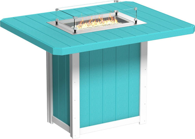 Lumin Fire Table 62" Base (Bar Height) Aruba Blue & White