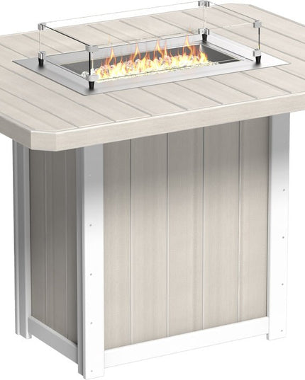 Lumin Fire Table 62" Base (Bar Height) Birch & White