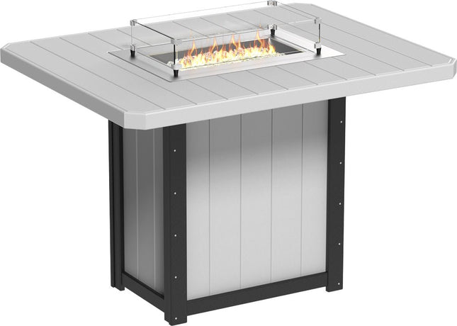 Lumin Fire Table 62" Base (Bar Height) Dove Gray & Black