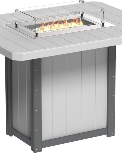 Lumin Fire Table 62" Base (Bar Height) Dove Gray & Slate