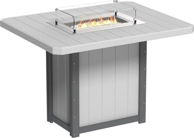Lumin Fire Table 62" Base (Bar Height) Dove Gray & Slate