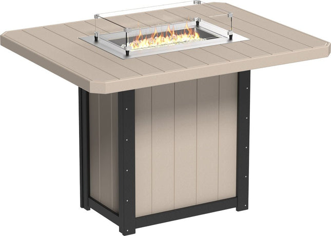 Lumin Fire Table 62" Base (Bar Height) Weatherwood & Black