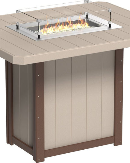 Lumin Fire Table 62" Base (Bar Height) Weatherwood & Chestnut Brown