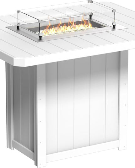Lumin Fire Table 62" Base (Bar Height) White