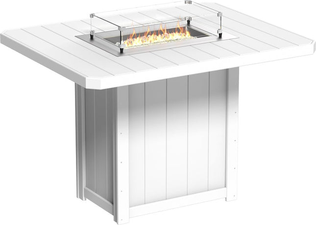 Lumin Fire Table 62" Base (Bar Height) White