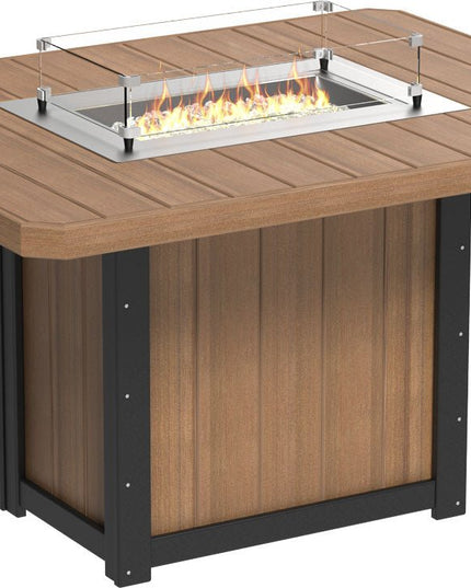 Lumin Fire Table 62" Base (Counter Height) Antique Mahogany & Black