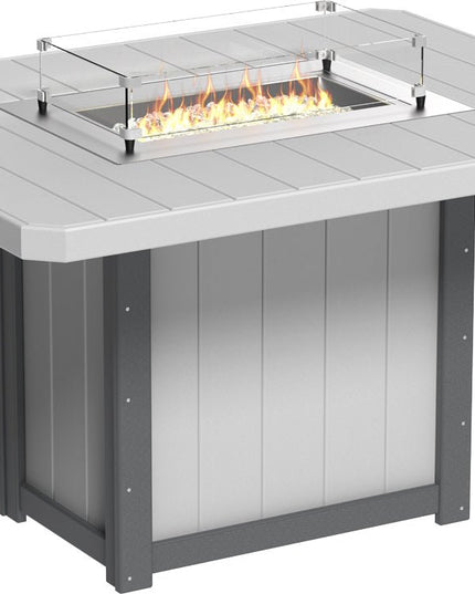 Lumin Fire Table 62" Base (Counter Height) Dove Gray & Slate