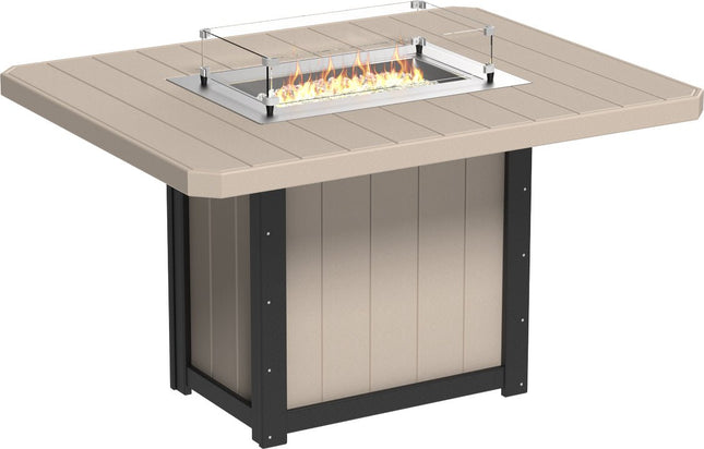 Lumin Fire Table 62" Base (Counter Height) Weatherwood & Black