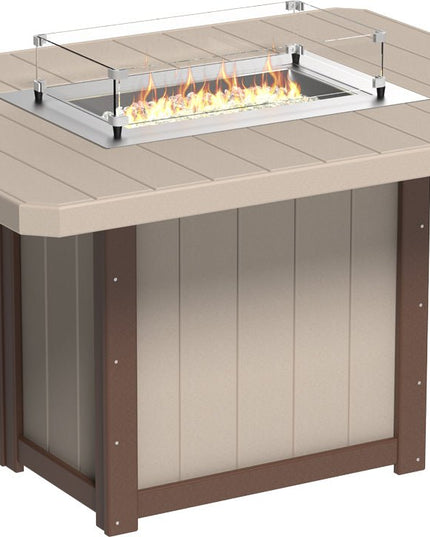 Lumin Fire Table 62" Base (Counter Height) Weatherwood & Chestnut Brown