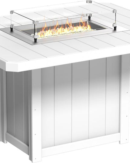 Lumin Fire Table 62" Base (Counter Height) White