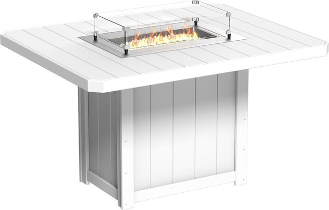 Lumin Fire Table 62" Base (Counter Height) White