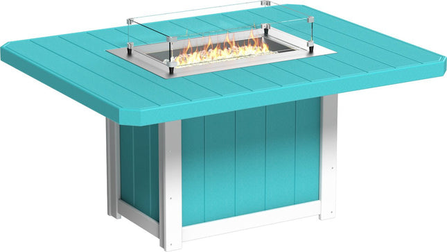 Lumin Fire Table 62" Base (Dining Height) Aruba Blue & White