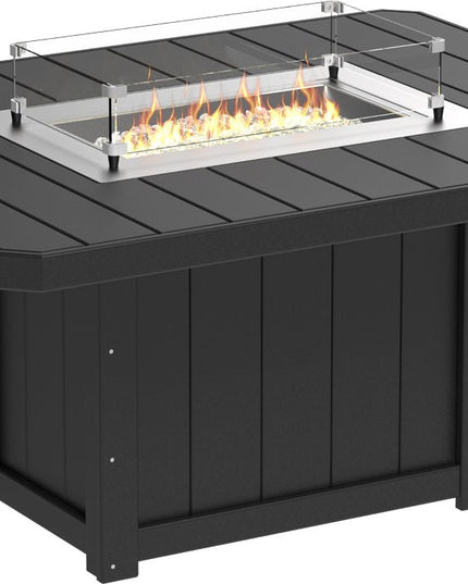 Lumin Fire Table 62" Base (Dining Height) Black